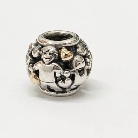Auth. Retired Pandora Two Tone Family Forever Charm - Picture 7 of 9